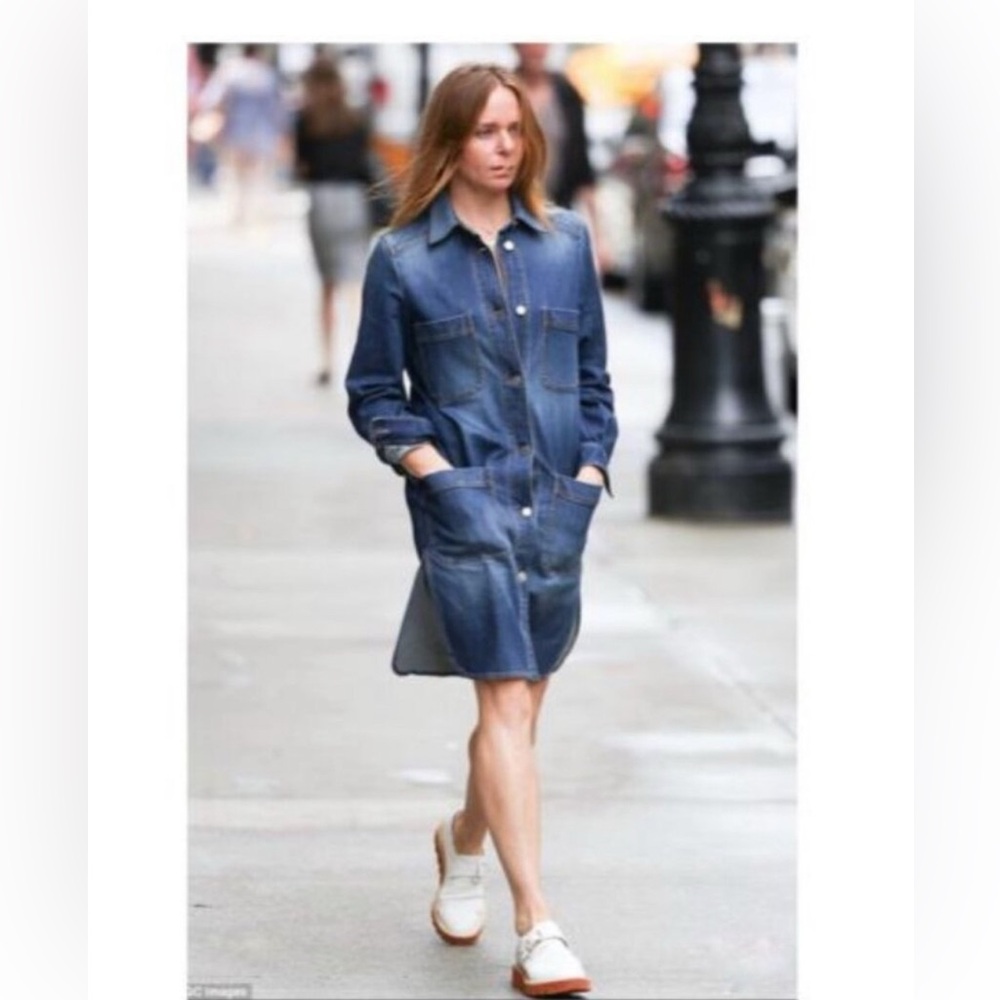 Stella McCartney Denim Dress Womens 38 Blue Stretch Denim Mini Dress